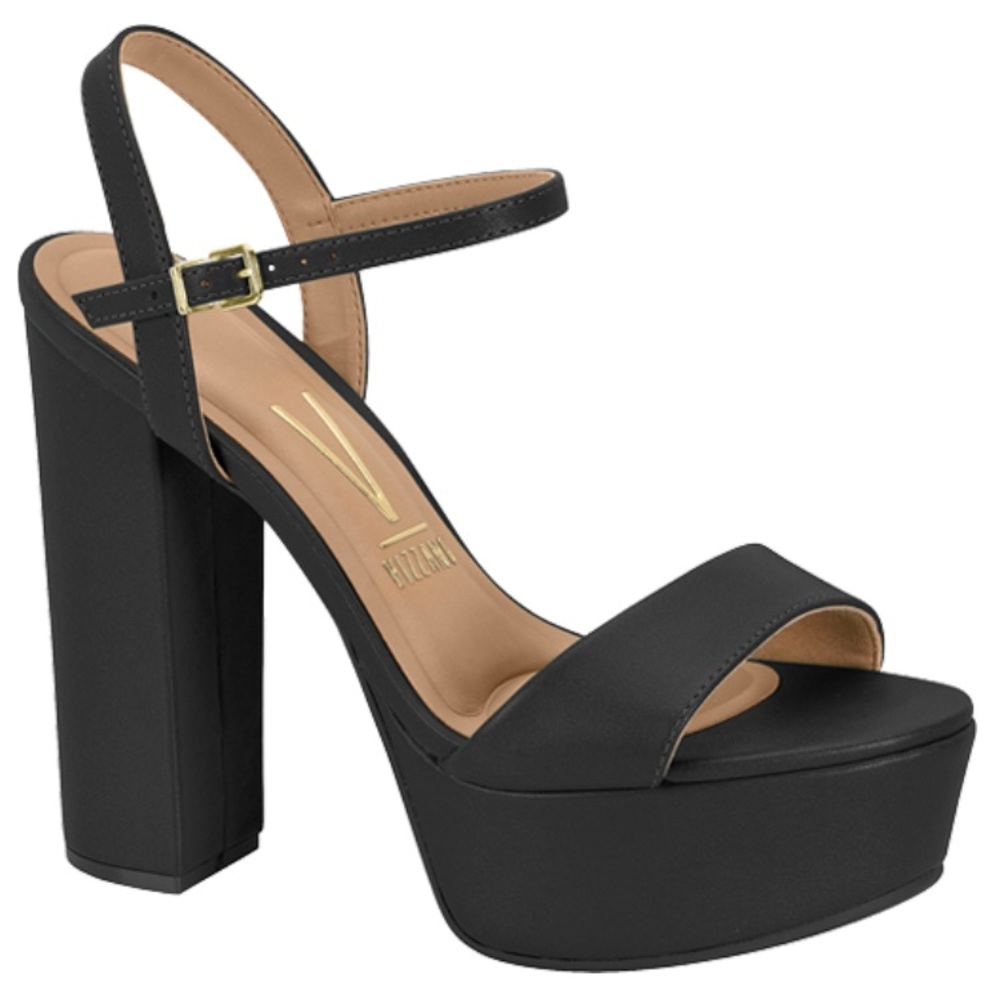 Vizzano Black Ankle Strap Block Heels - Picture 2 of 7